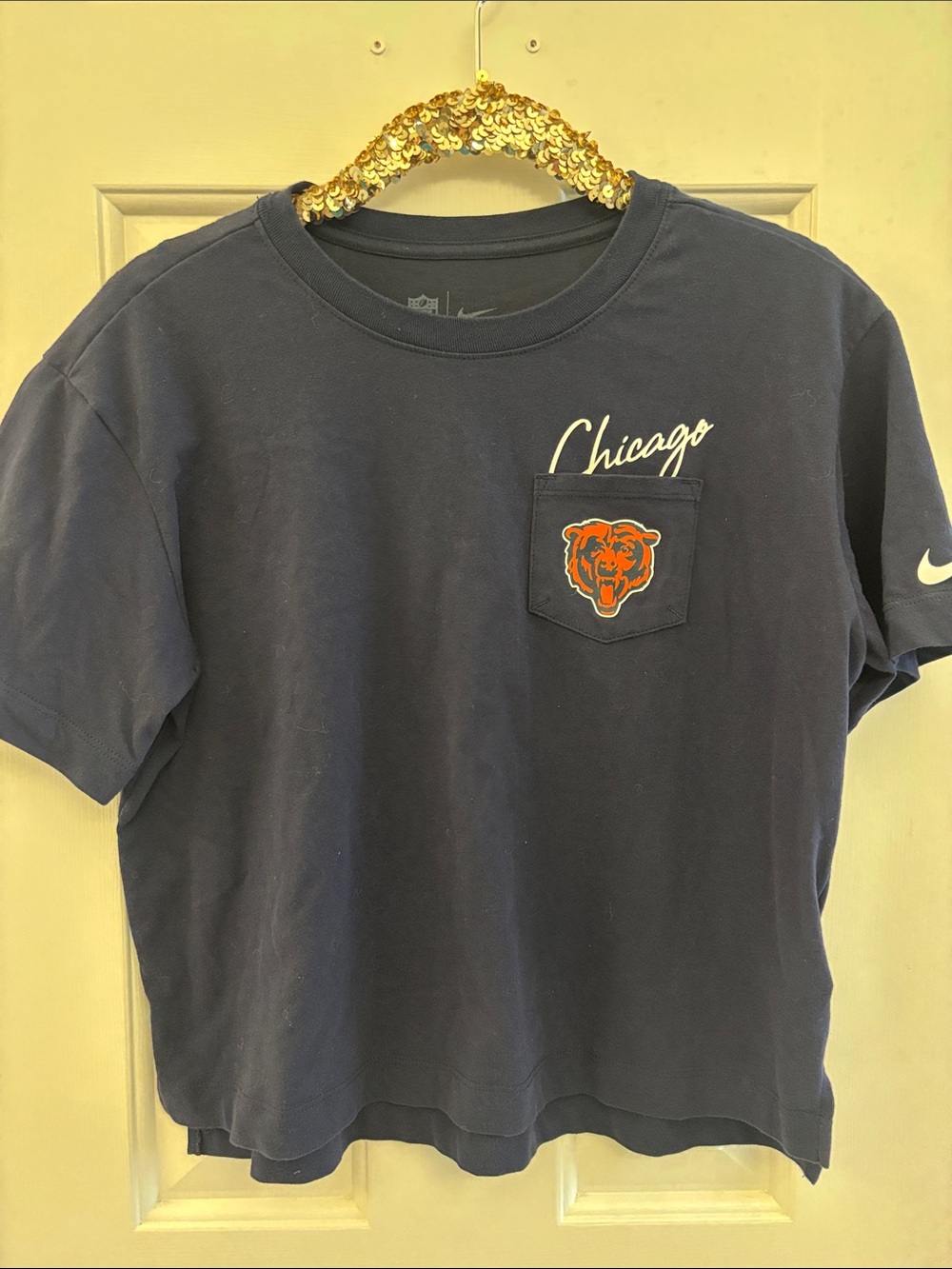 Women's Nike Navy Chicago Bears Performance Pocket T-Shirt